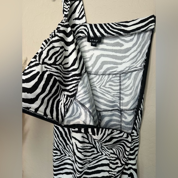 Zebra Print One Shoulder Cocktail Dress, size S - Picture 10 of 15